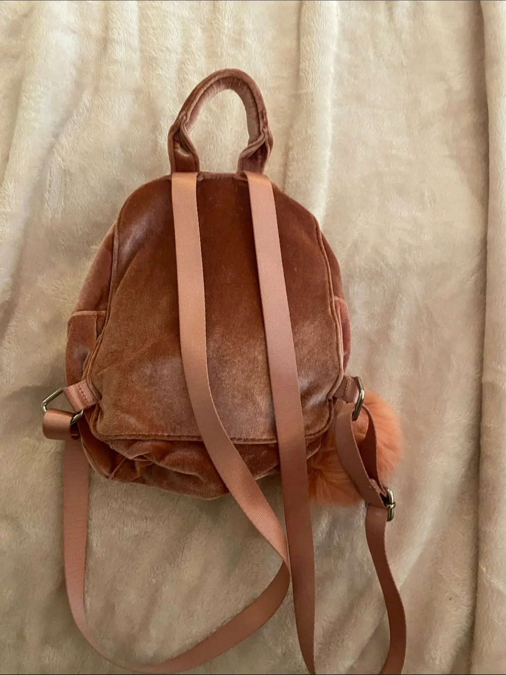 Candie's Quilted Velvet Mini Backpack in Dusty Rose
